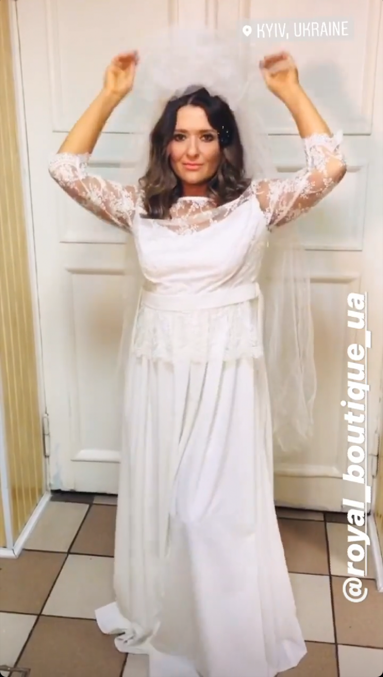 Наталья Могилевская в свадебном платье