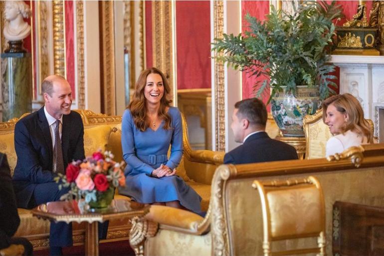 Кейт Миддлтон и принц Уильям с президентом Украины Владимиром Зленским и его женой