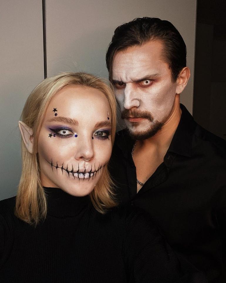 Тарас Цымбалюк с девушкой на Хэллоуин