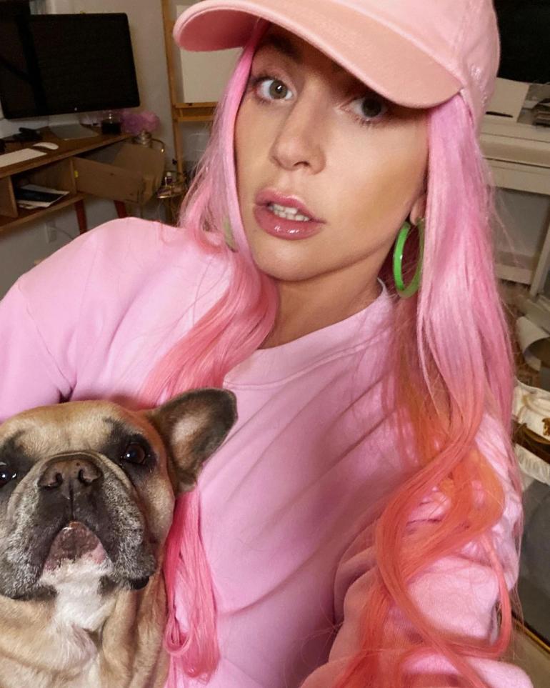 Леди Гага с собакой