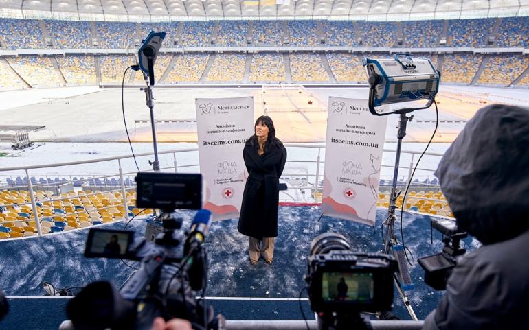 Маша Ефросинина на Олимпийском стадионе