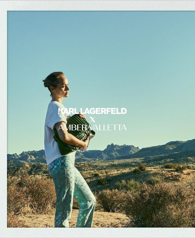 Эмбер Валлетта в рекламе эко-сумки Karl Lagerfeld 