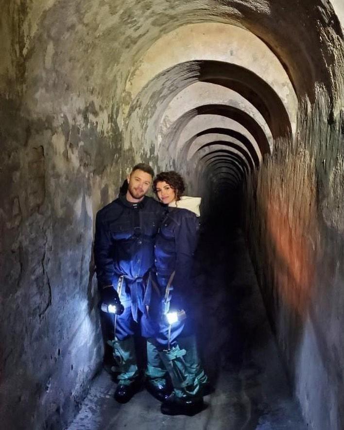 Анна Богдан и Михаил Заливако в туннеле