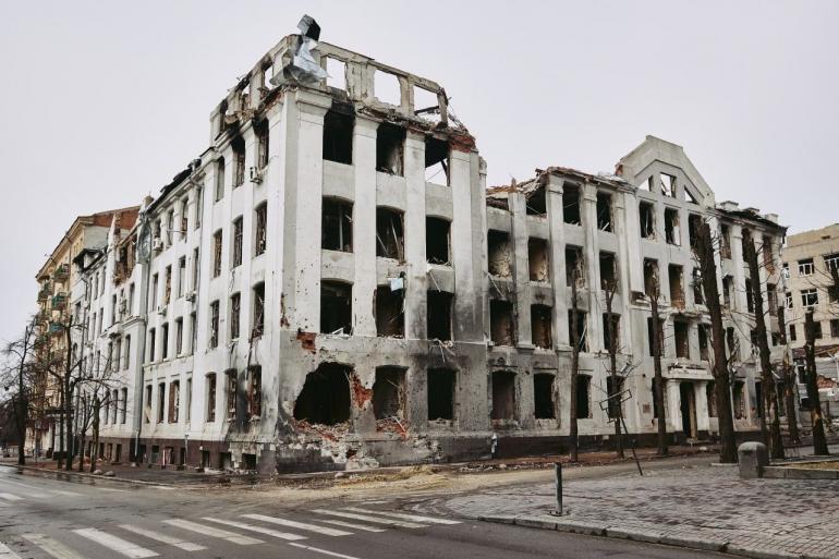 Розбомблений корпус університету Каразіна у Харкові