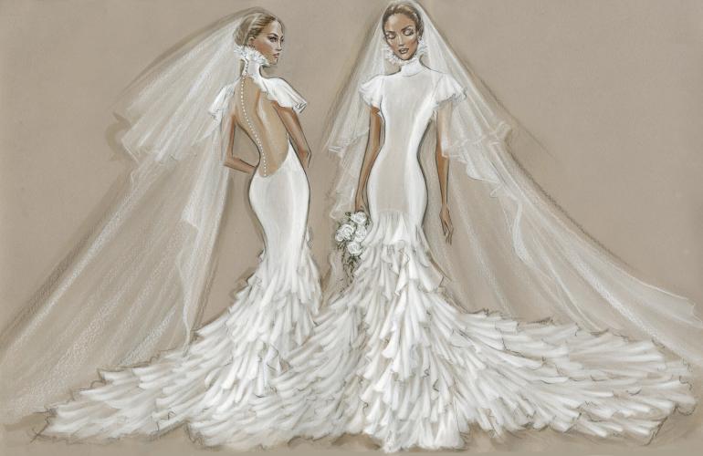 Ескіз весільної сукні Дженніфер Лопес 