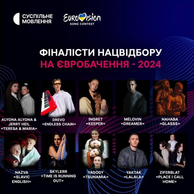 Фіналісти Нацвідбору Євробачення-2024